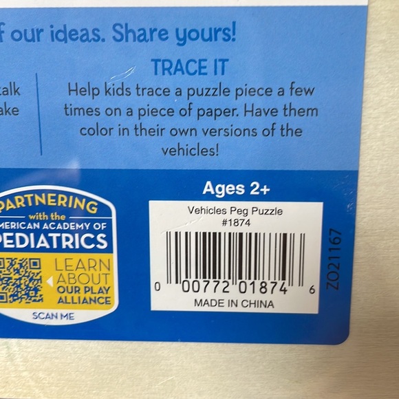 Melissa & Doug Vehicles Peg Puzzle NWT vehicles Fire Truck Police Bus kid’s - Picture 3 of 3